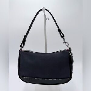 Coach Vintage Black Signature Canvas Shoulder Bag Y2K Pink Interior Style 7769